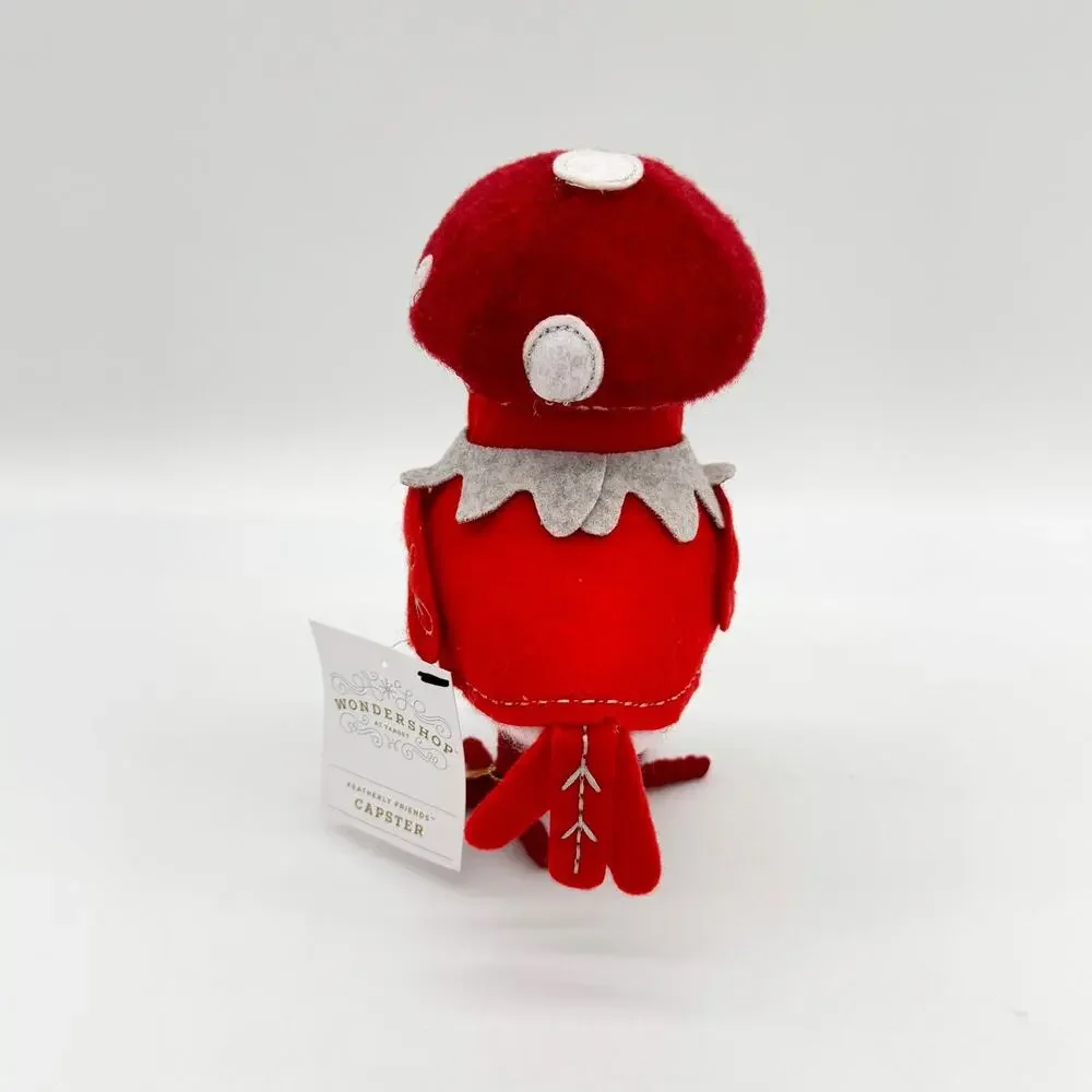 Target Wondershop Featherly Friends Red Mushroom Felt Bird Capster 2024 NEW